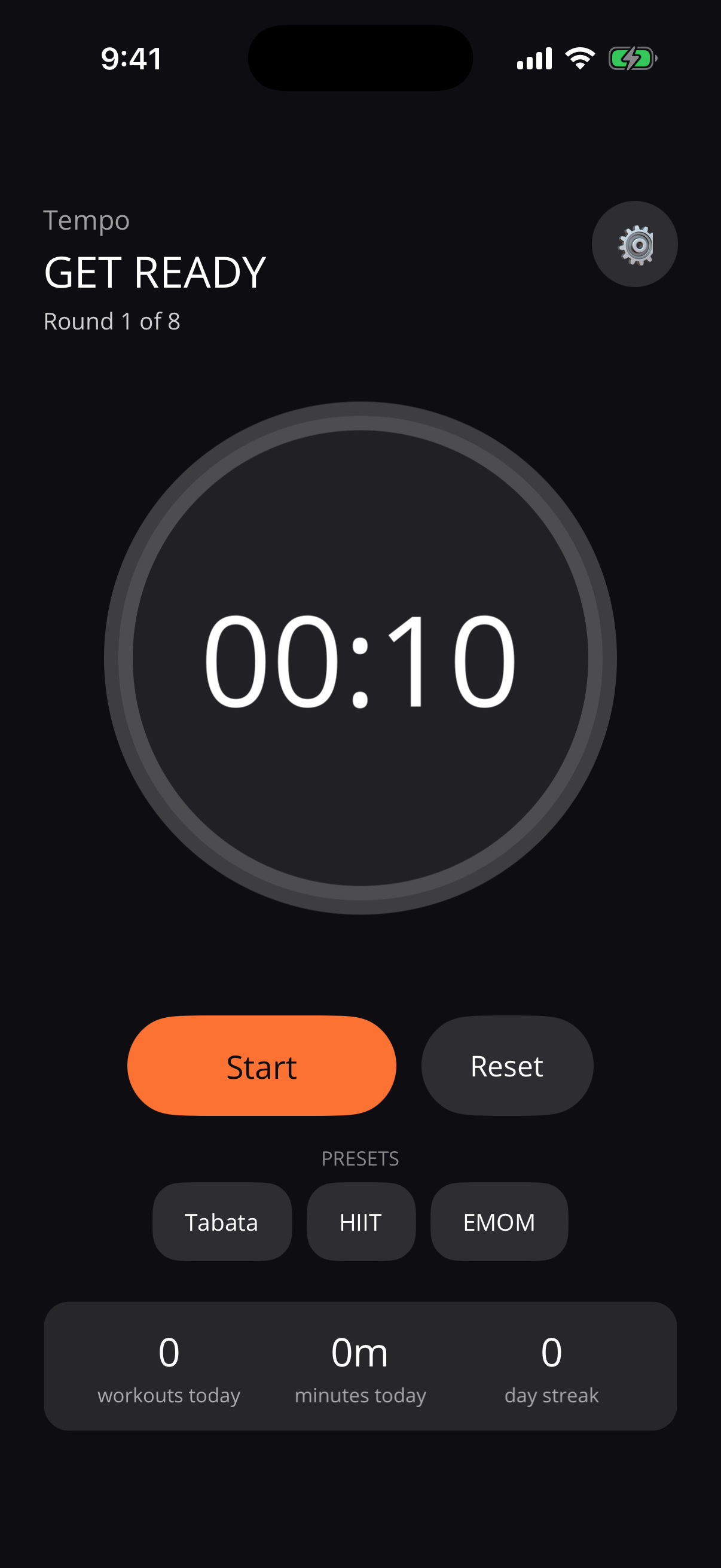 tempo — home screen