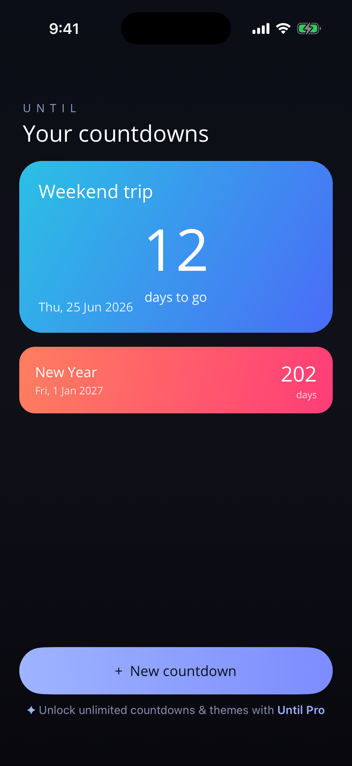 until — home screen